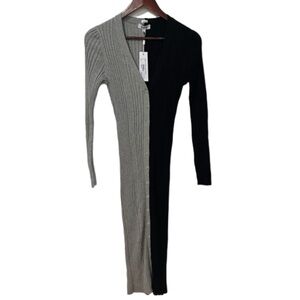 525 American women’s sweater dress. Grey and black. Button closure on front S